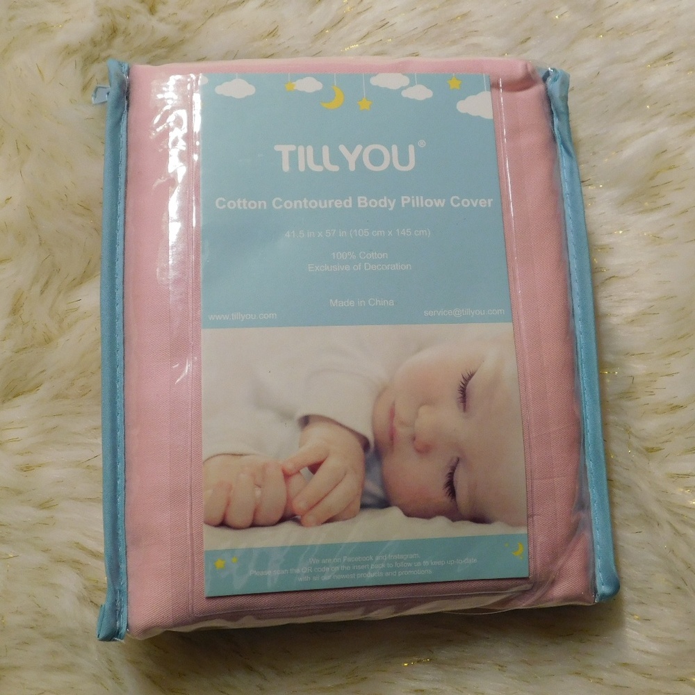 TILLYOU Pink 100% Cotton Maternity Pillow Cover